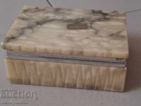 Cutie veche de bijuterii din marmură, alabastru Italia anii '80