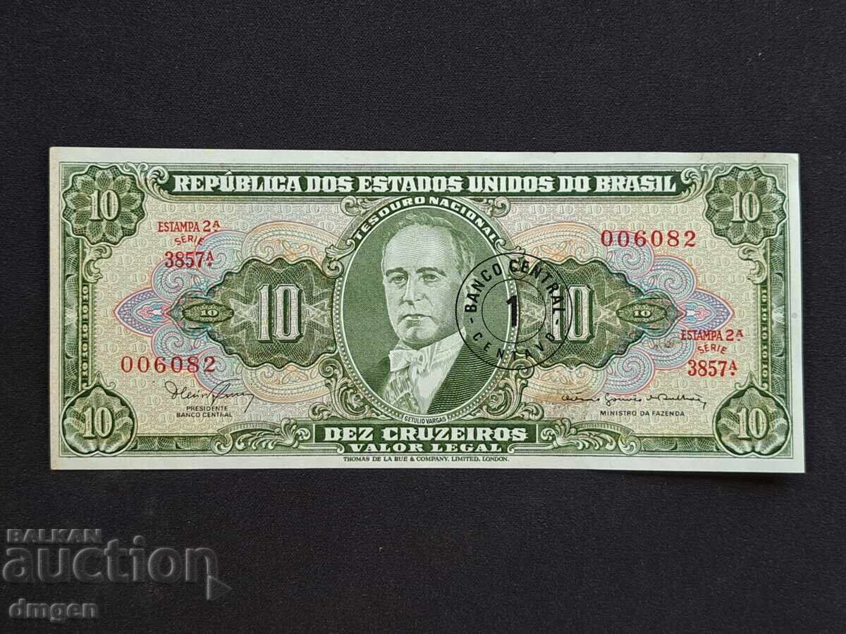 10 kruzeĭro Βραζιλίας με υπέρτιτλο 10 kruzeĭro Βραζιλίας με υπέρτιτλο