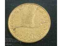 2 dolari Neozeelandeză 1990