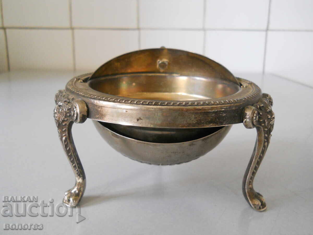 Antique Silver-plated Dome Oil Lamp - 5 Antique Silver-plated Dome Oil Lamp - 5