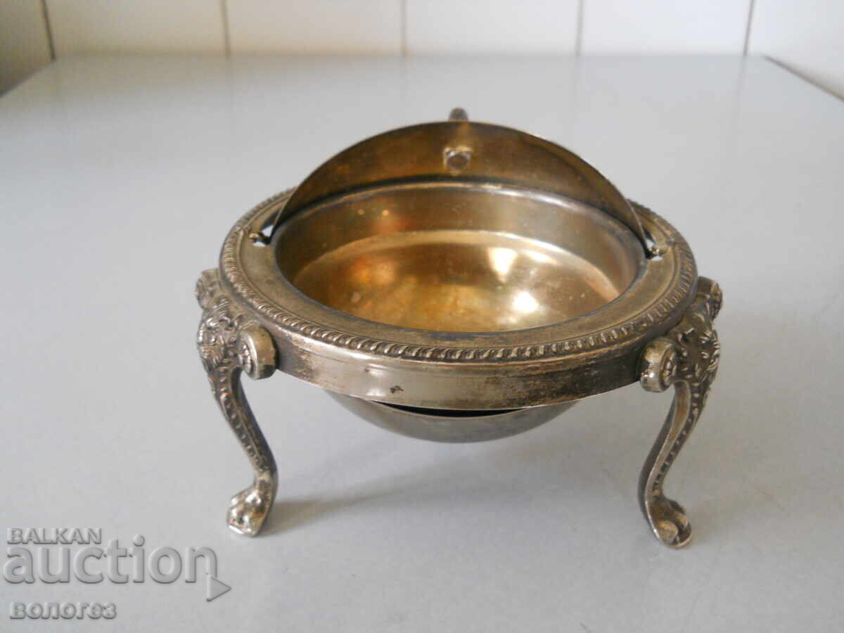 Antique Silver-plated Dome Oil Lamp - 6 Antique Silver-plated Dome Oil Lamp - 6