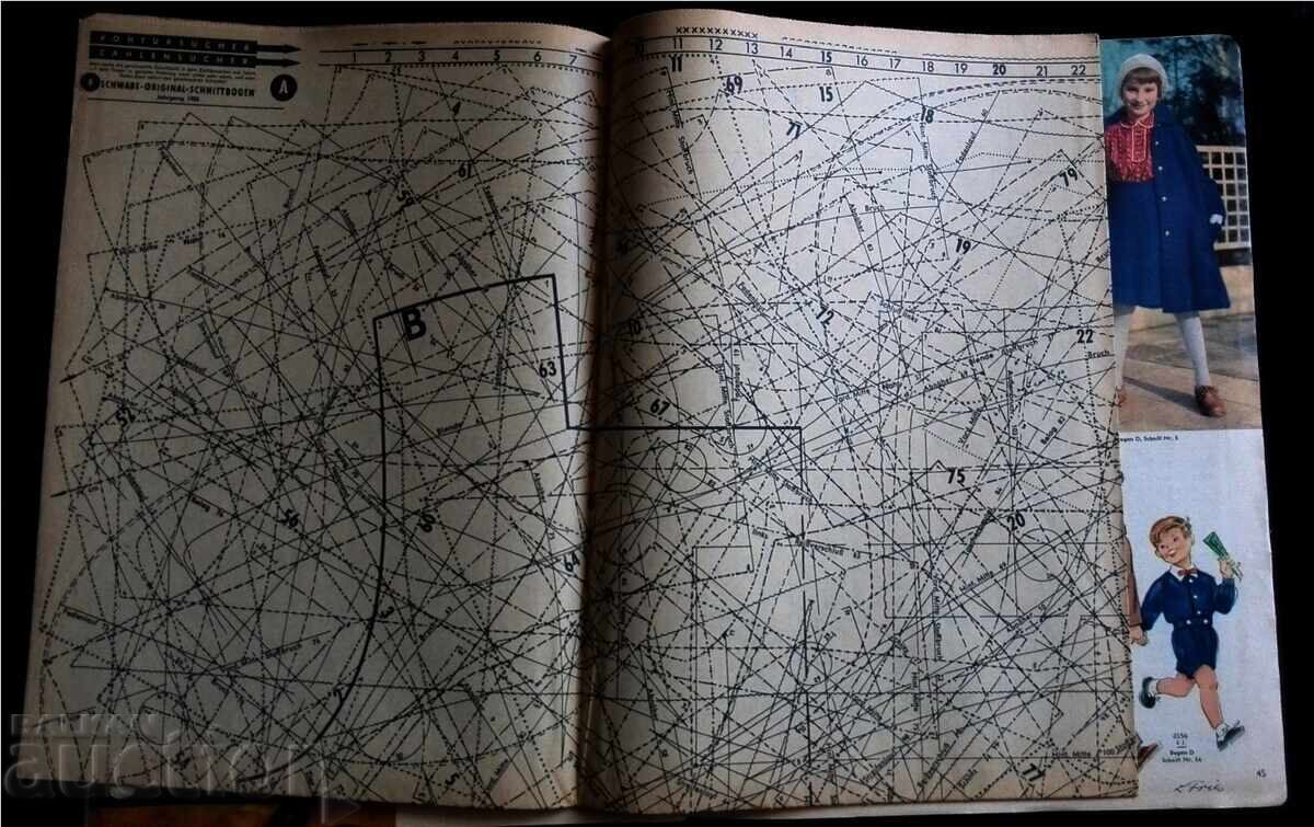 Δημοπρασία Νέο σχέδιο 8/1958 σχέδιο και κλειδί περιοδικό μόδας φυλλάδιο μόδας