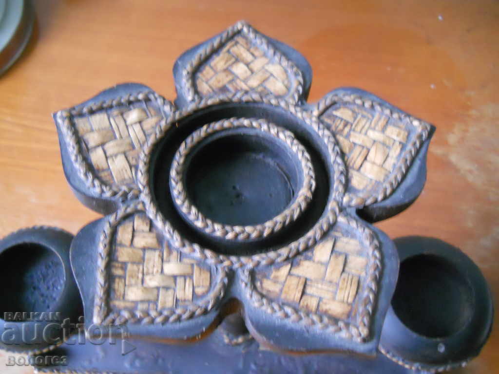 Wooden candle holder for tea lights with elephants - Thailand - 5 Wooden candle holder for tea lights with elephants - Thailand - 5