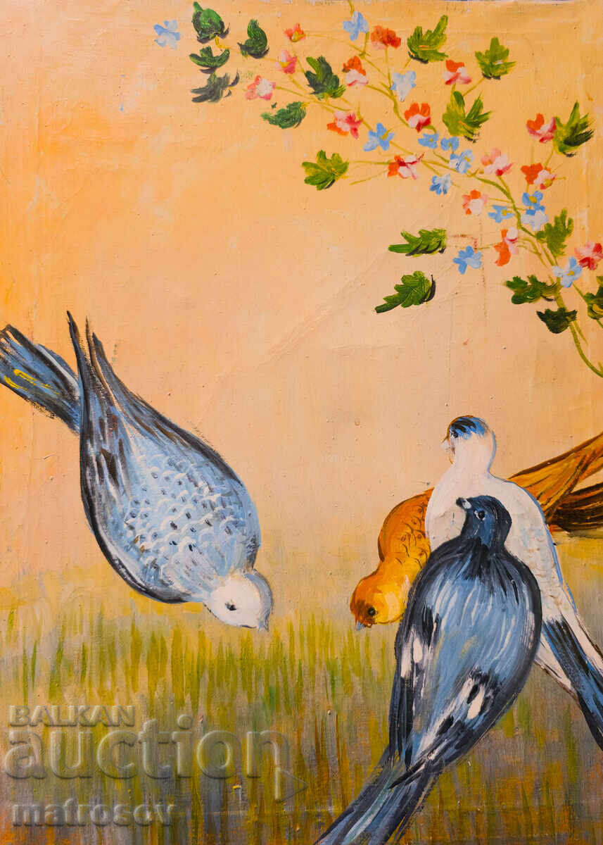 Boris Tsanov Oil Painting, Landscape with Birds with price 300.00 BGN | € 153.39