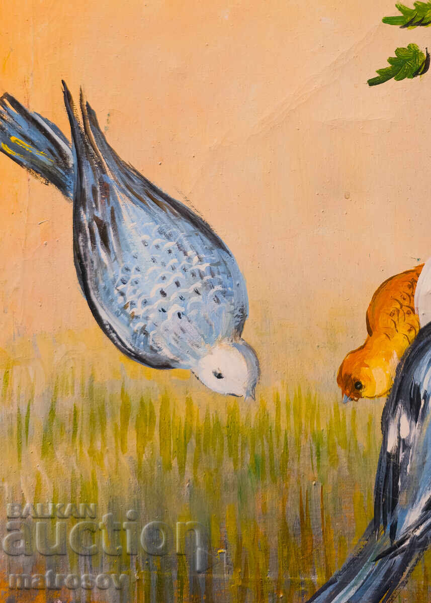 Boris Tsanov Oil Painting, Landscape with Birds - 5