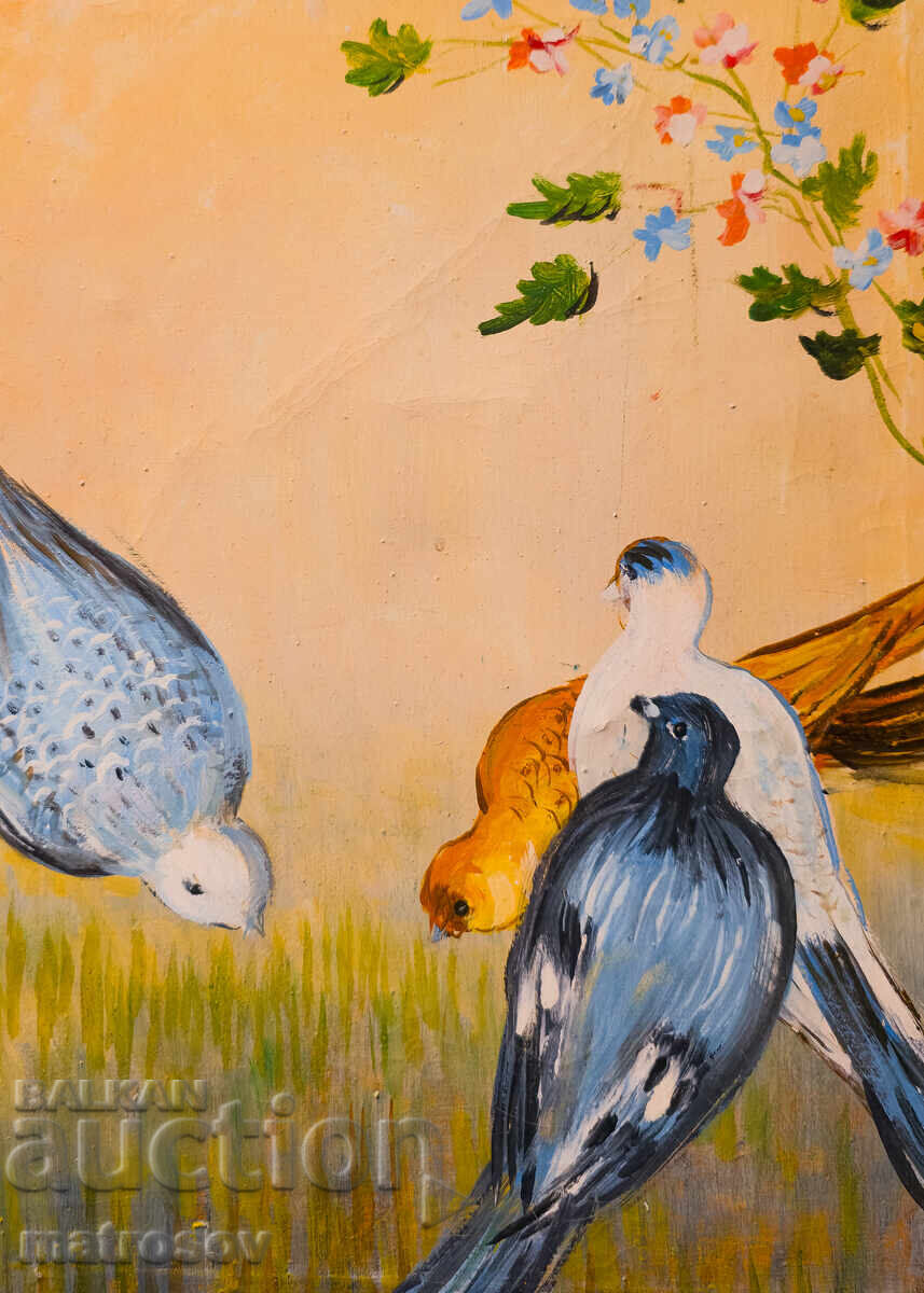 Boris Tsanov Oil Painting, Landscape with Birds - 6