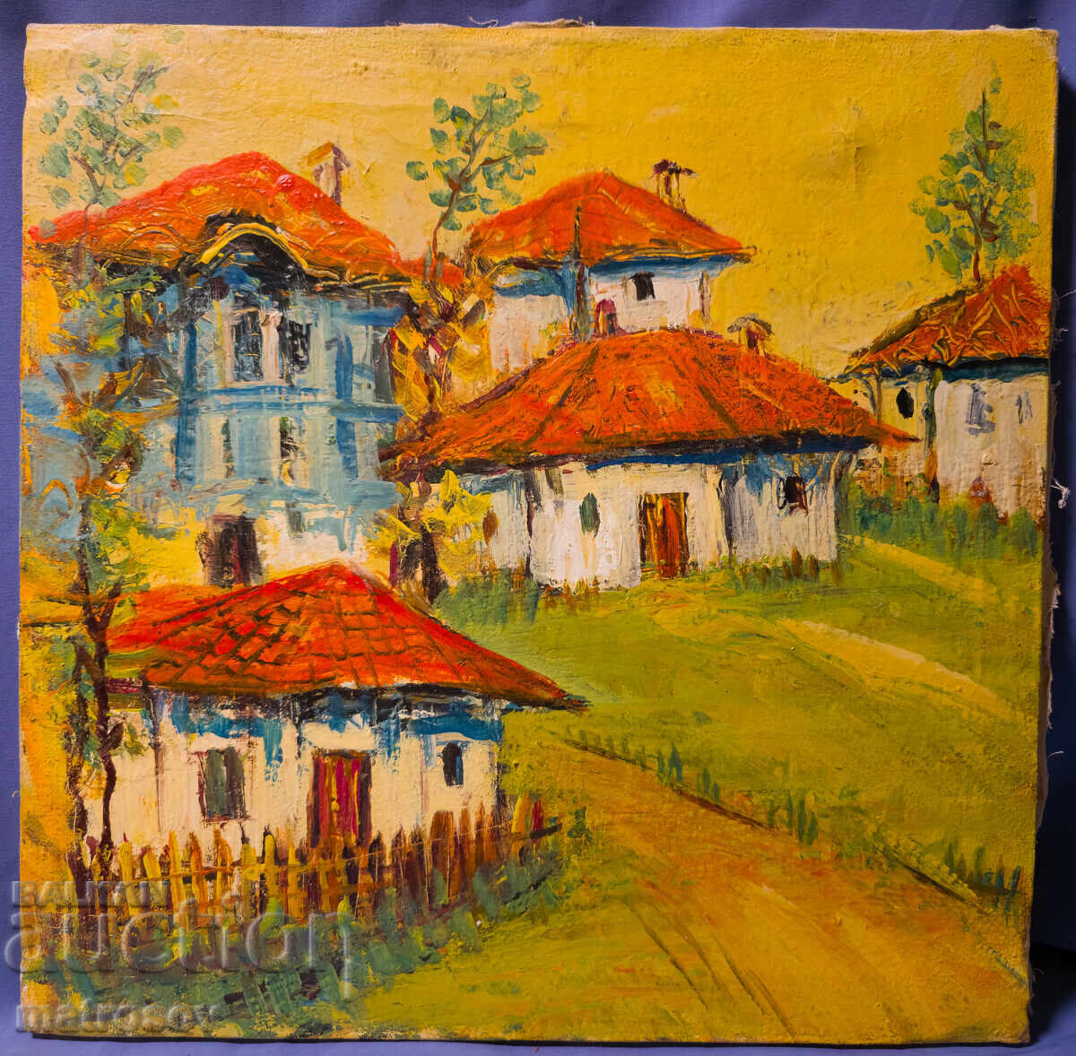 Auction  Boris Tsanov, oil painting, rural landscape