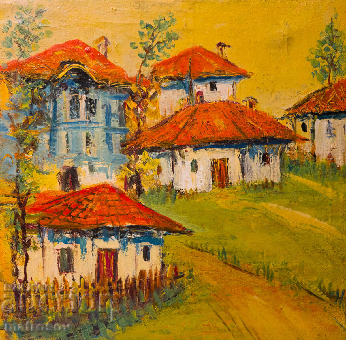 Boris Tsanov, oil painting, rural landscape