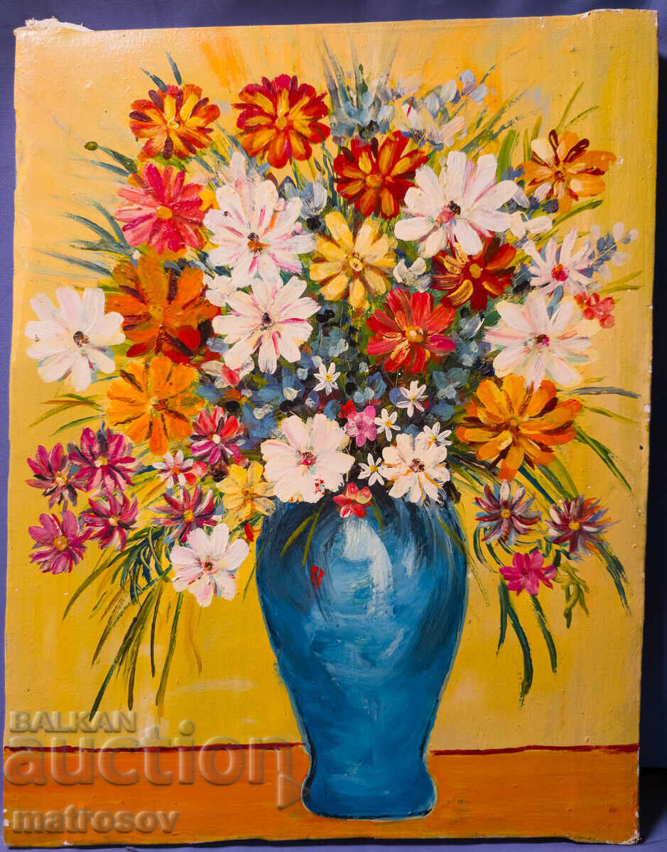 Δημοπρασία Μπορίς Τσάνοφ, ελαιογραφία, νεκρή φύση με βάζο και λουλούδια