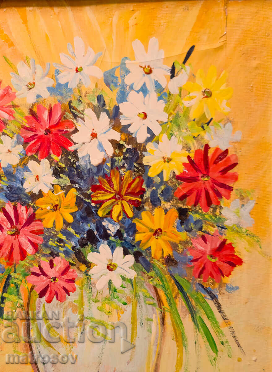 Livrarea Boris Tsanov, tablou ulei, natură statică vază cu flori