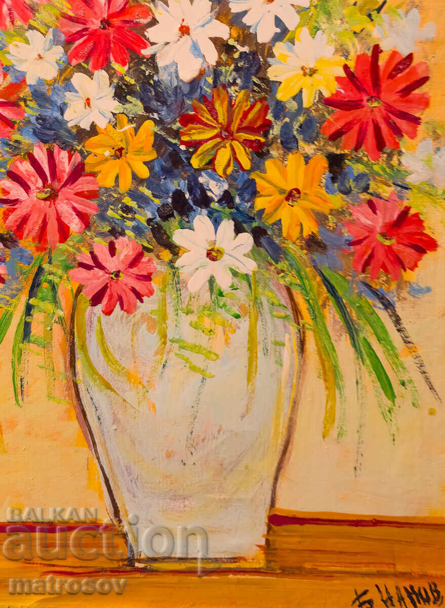 Boris Tsanov, tablou ulei, natură statică vază cu flori - 6