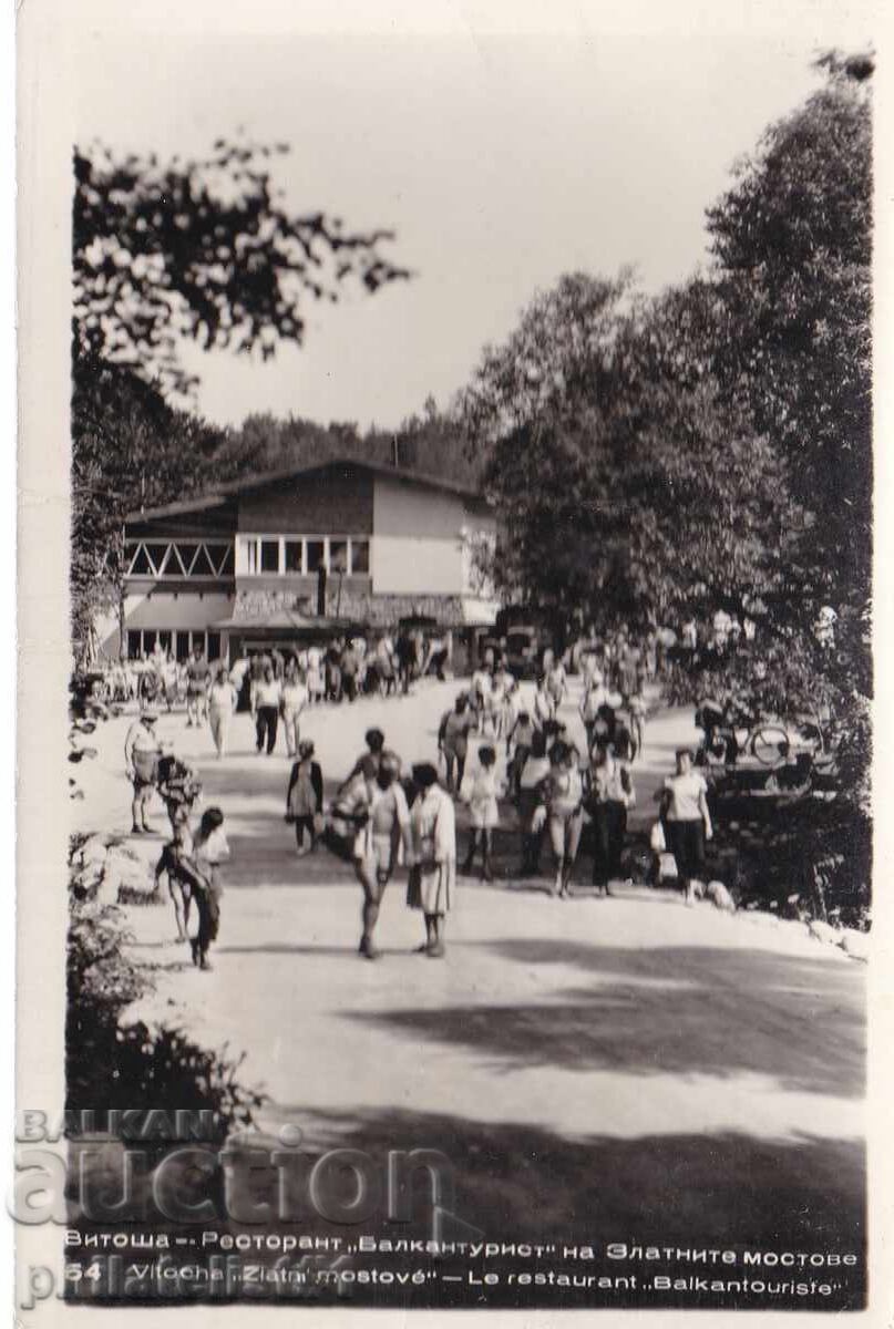 СТАРА СОФИЯ ок. 1959 КАРТИЧКА Витоша Ресторант Златни Мо 523