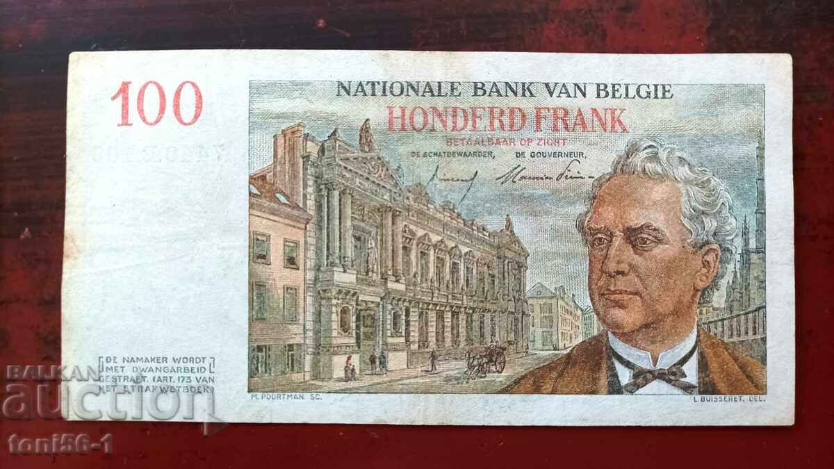 Belgium 100 Francs 1957 with price 21.00 BGN | € 10.74