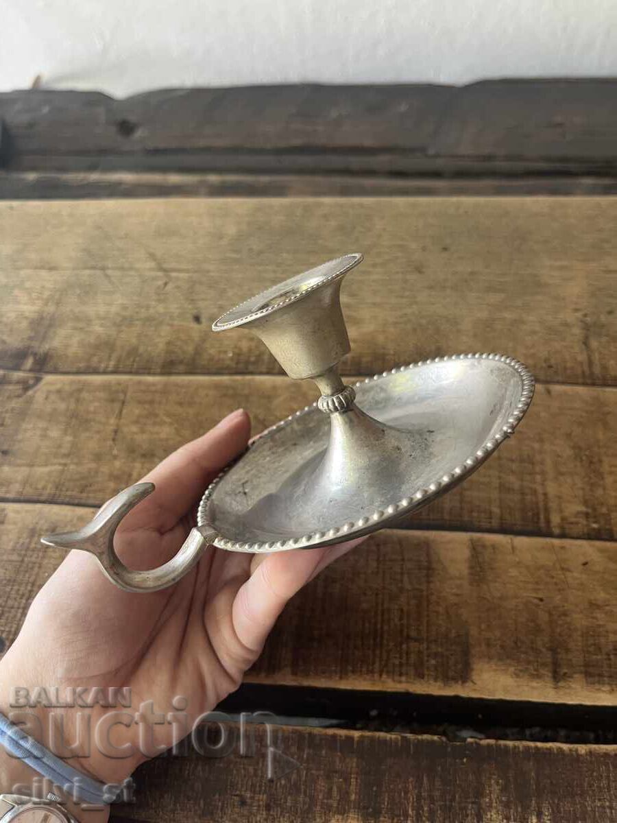 Silver-plated candlestick with price 20.00 BGN | € 10.23 Silver-plated candlestick with price 20.00 BGN | € 10.23