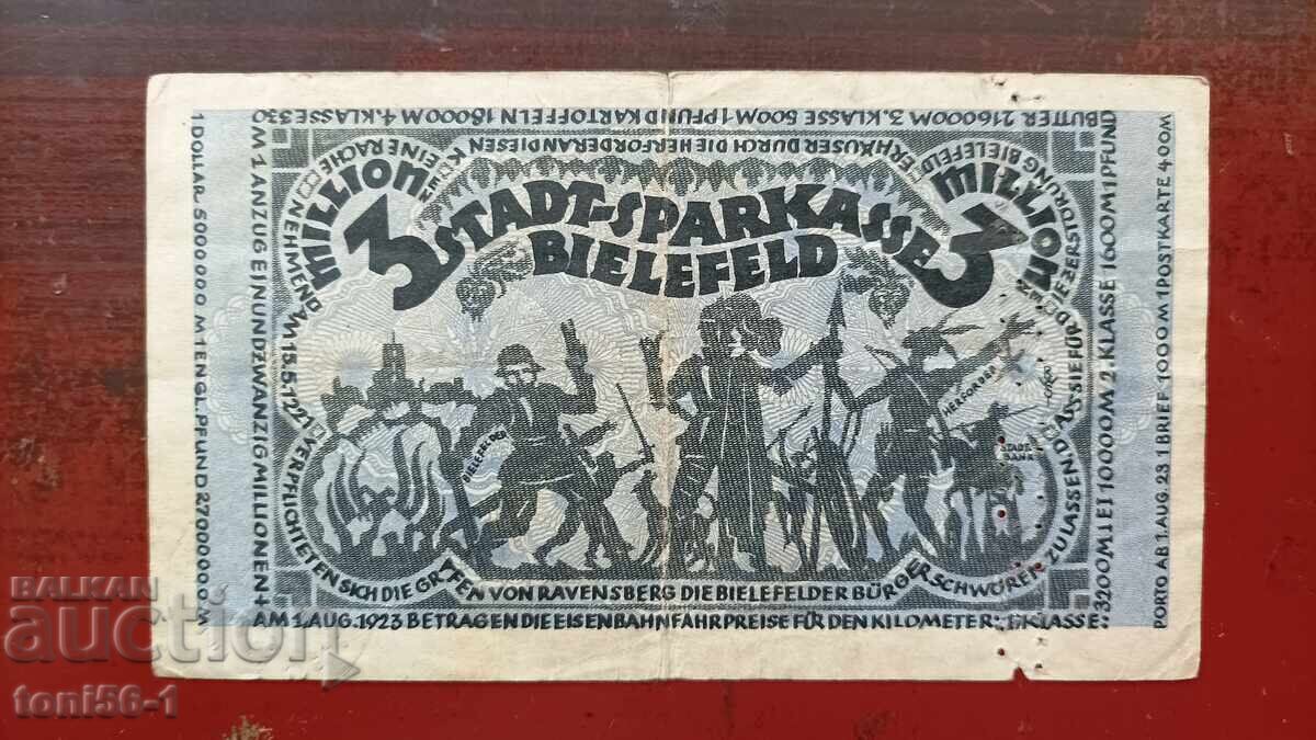 Γερμανία 3 000 000 μάρκα 1923 με τιμή € 5.14 | 10.05 BGN