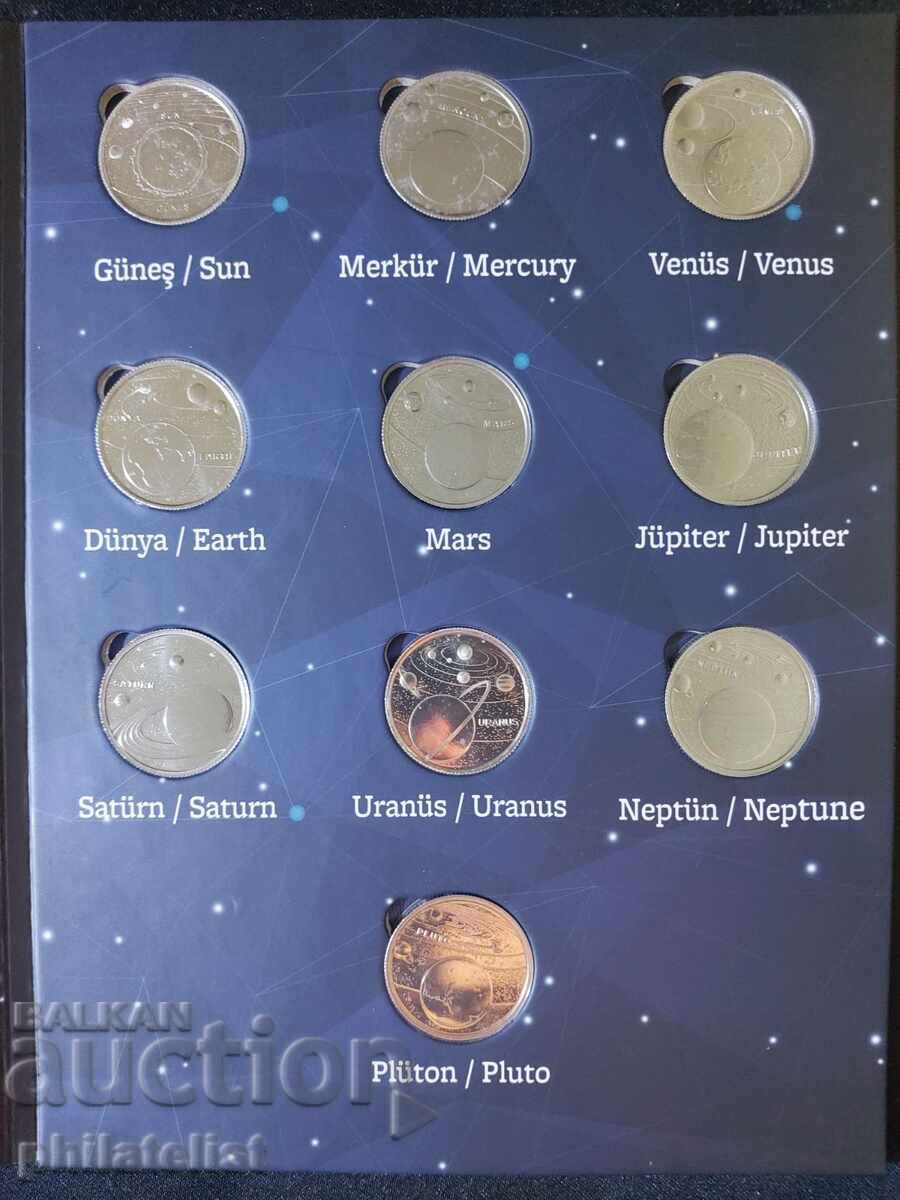Turcia 2023 - Set Complet de 10 Monede - Sistem Solar cu preț 35.00 BGN | € 17.90