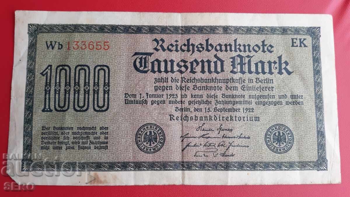 Bancnotă-Germania-1000 de mărci 1922