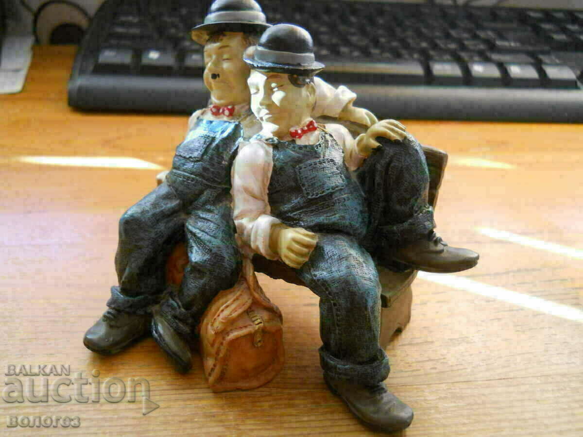 Alabaster figurine - Laurel and Hardy with price 40.00 BGN | € 20.45 Alabaster figurine - Laurel and Hardy with price 40.00 BGN | € 20.45