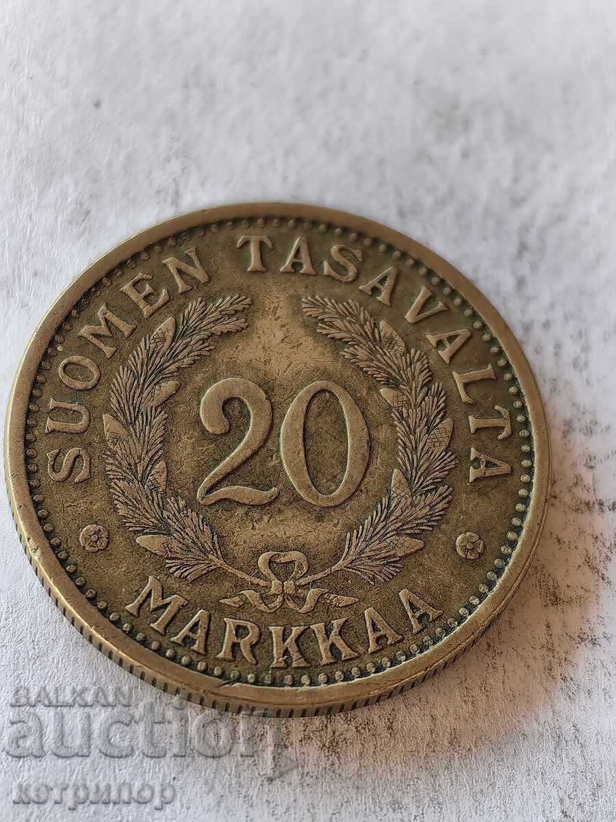20 μάρκα Φινλανδίας 1937 γρ. χαλκός