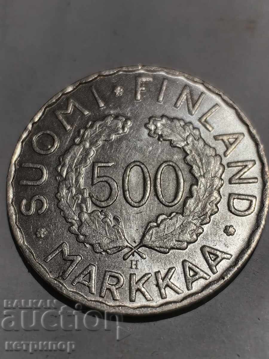 500 Markka Finland 1952 Silver .500 Fineness