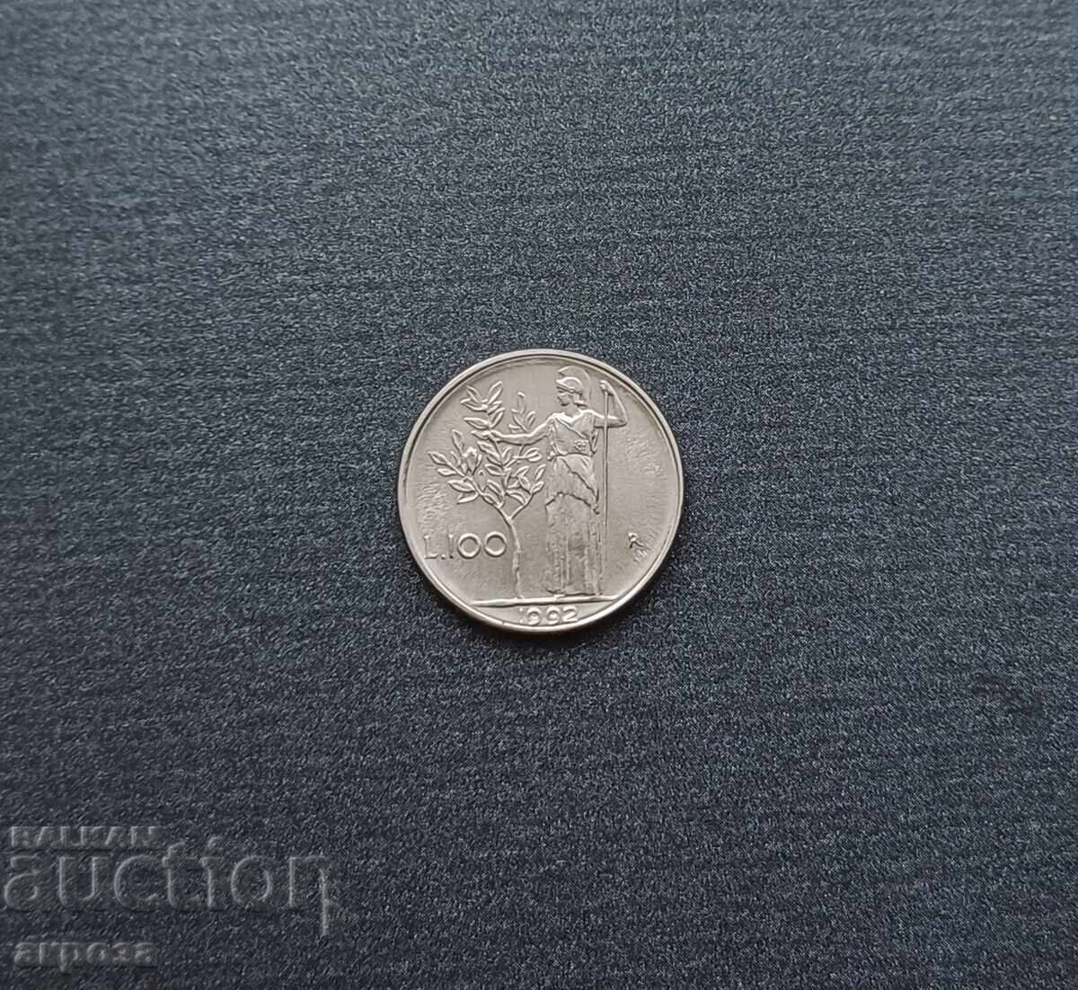 100 лири Италия 1992