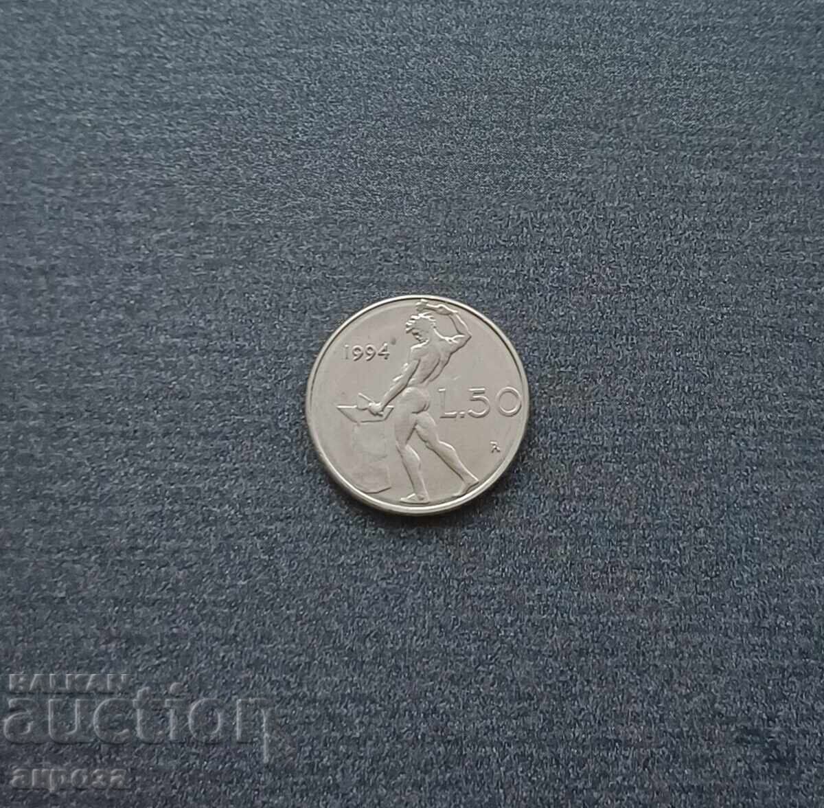 50 лири Италия 1994 50 лири Италия 1994
