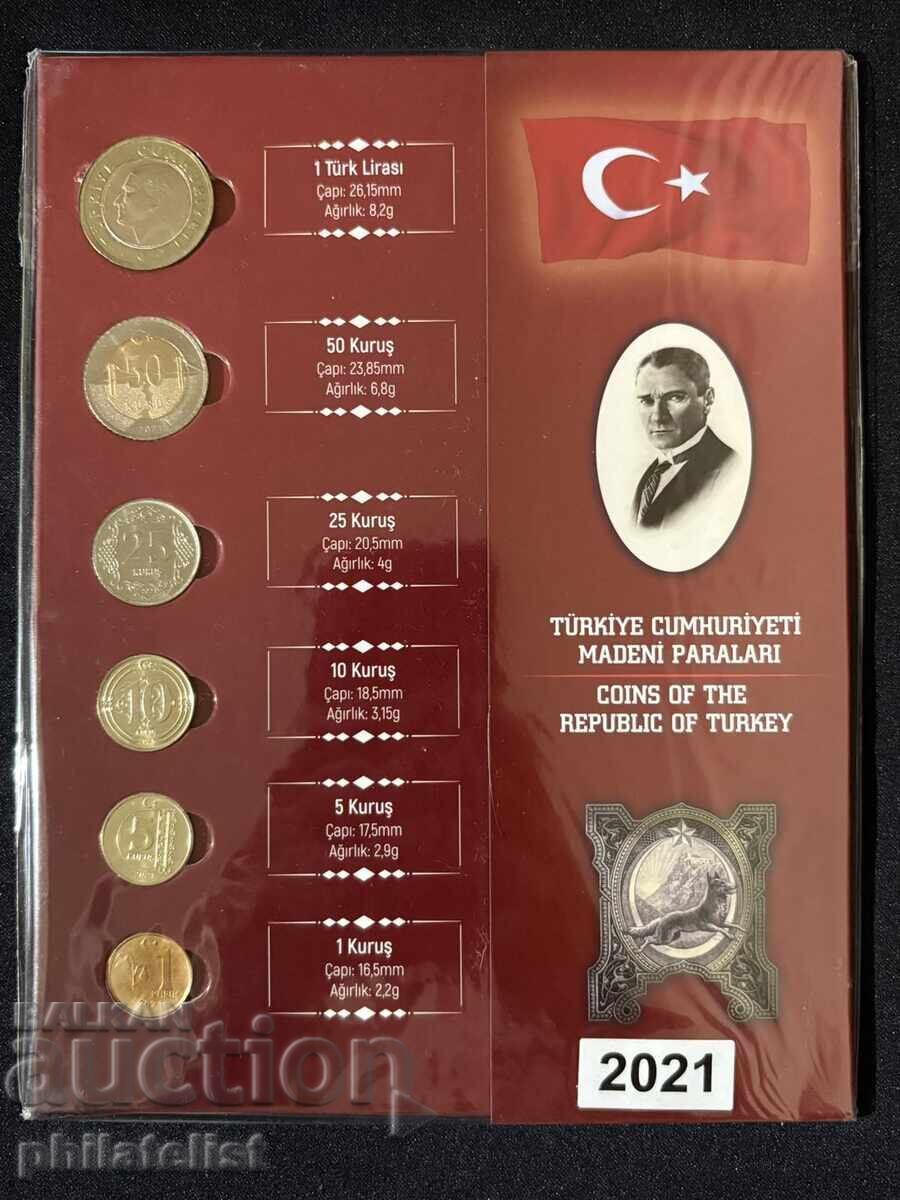 Complete Bank Set - Turkey 2021, 6 Coins UNC with price 23.00 BGN | € 11.76 Complete Bank Set - Turkey 2021, 6 Coins UNC with price 23.00 BGN | € 11.76