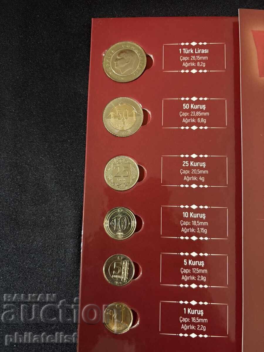Auction Complete Bank Set - Turkey 2021, 6 Coins UNC Auction Complete Bank Set - Turkey 2021, 6 Coins UNC