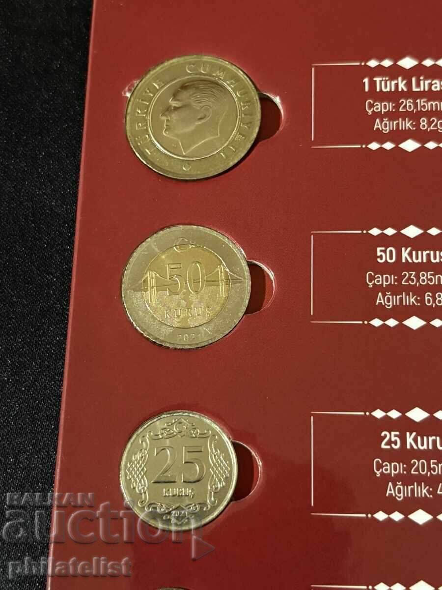 Complete Bank Set - Turkey 2021, 6 Coins UNC - 5 Complete Bank Set - Turkey 2021, 6 Coins UNC - 5
