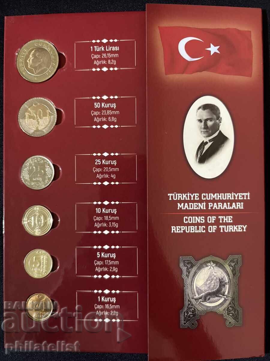 Complete Bank Set - Turkey 2021, 6 Coins UNC Complete Bank Set - Turkey 2021, 6 Coins UNC