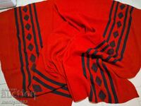 Old hand-woven wool rug/carpet blanket