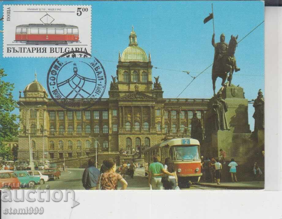 Postcard MAX FDC TRAMS RAILWAYS
