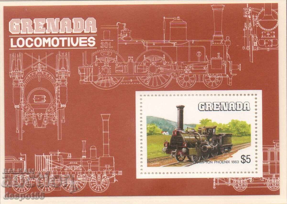 1984. Grenada. Railway Locomotives. Block