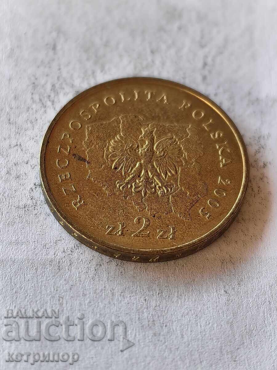 2 zlotys 2005 Poland with price 4.80 BGN | € 2.45