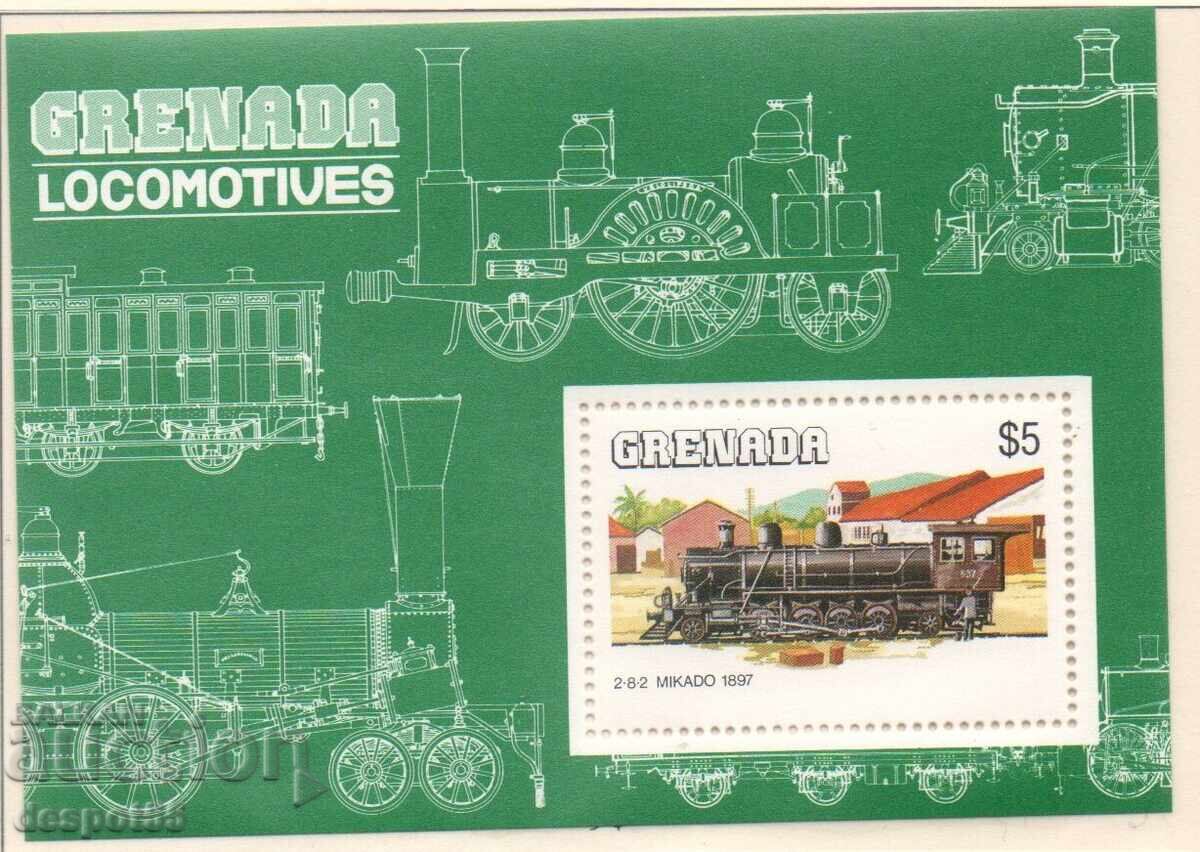 1984. Grenada. Railway Locomotives. Block
