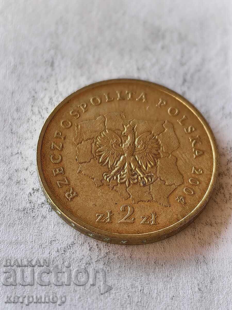 2 ζλότι 2004 Πολωνία με τιμή 4.80 BGN | € 2.45