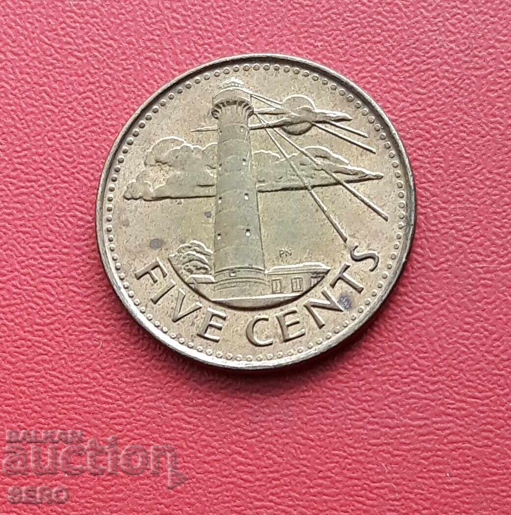 Barbados Island-5 cents 2017 with price 0.80 BGN | € 0.41
