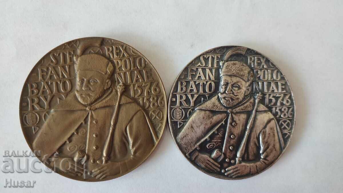 2 plaques, sea, ship Stefan Batory