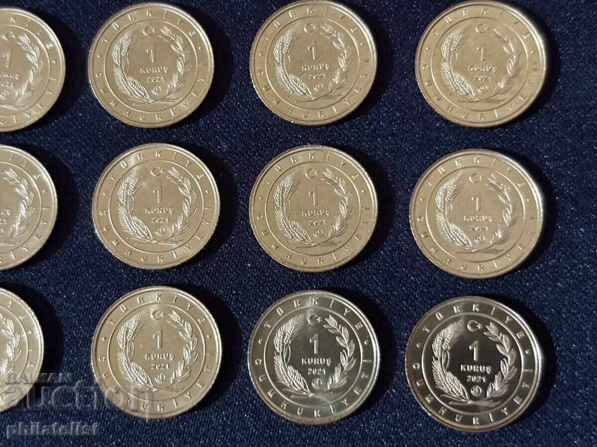 Турция 2021 – Комплектен сет от 12 монети по 1 куруш , птици - 7 Турция 2021 – Комплектен сет от 12 монети по 1 куруш , птици - 7