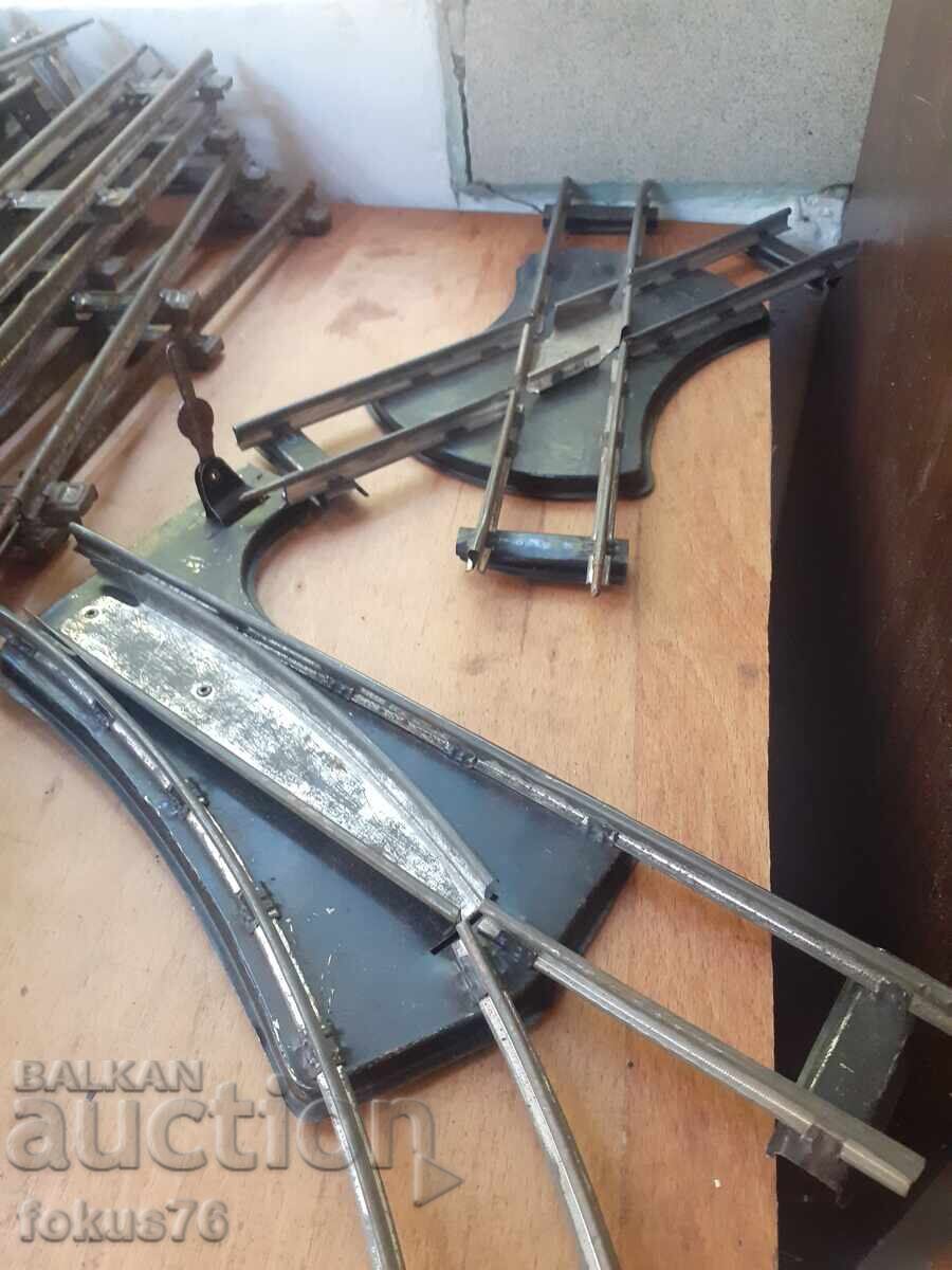 Λοτ τμημάτων τρένου κατασκευαστή μεταλλικών ραγών πίστα - παλιό παιχνίδι - 5