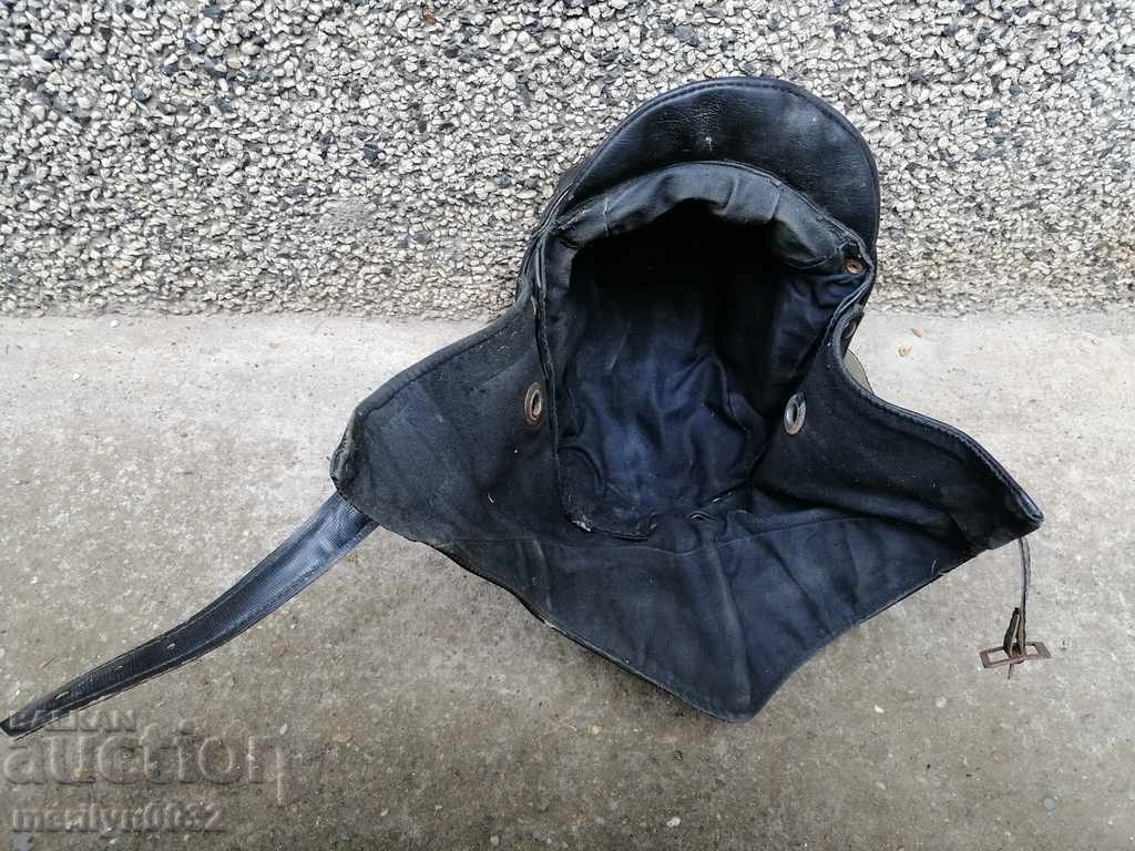 Licitație Casca de piele și bărbiere pentru motor, anii '50, motociclist rocker