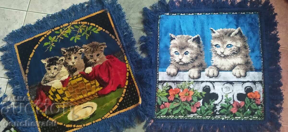 RETRO Plush Pillowcases from a dowry, "Sweet Cats" with price 40.00 BGN | € 20.45