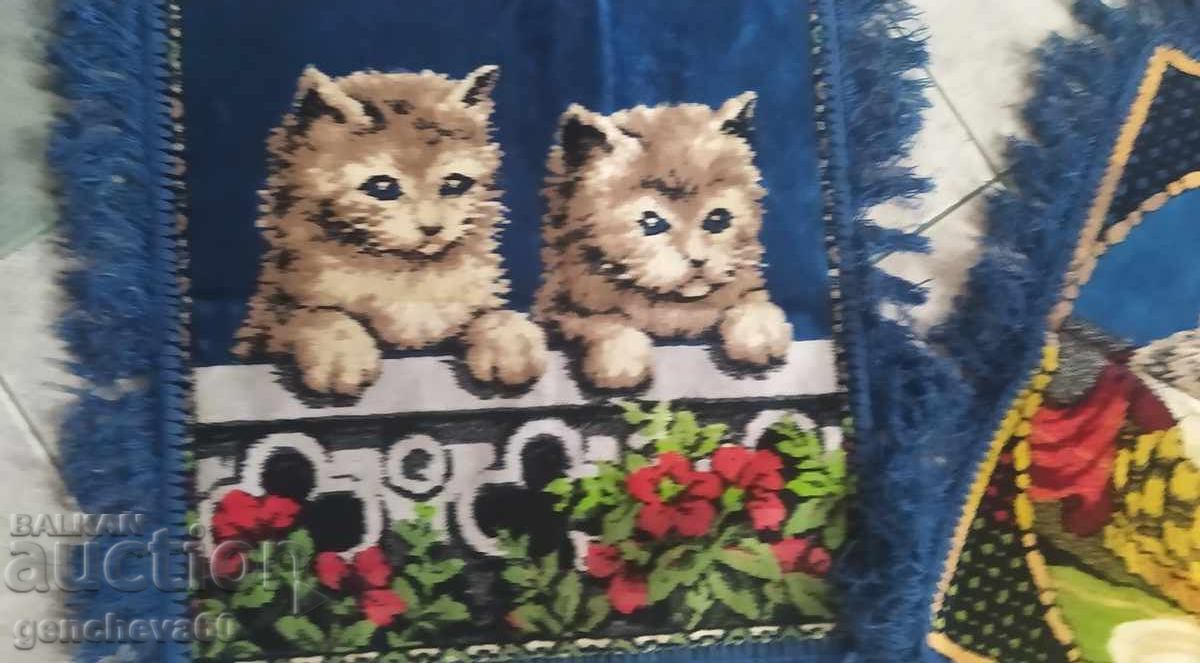 RETRO Plush Pillowcases from a dowry, "Sweet Cats" - 5