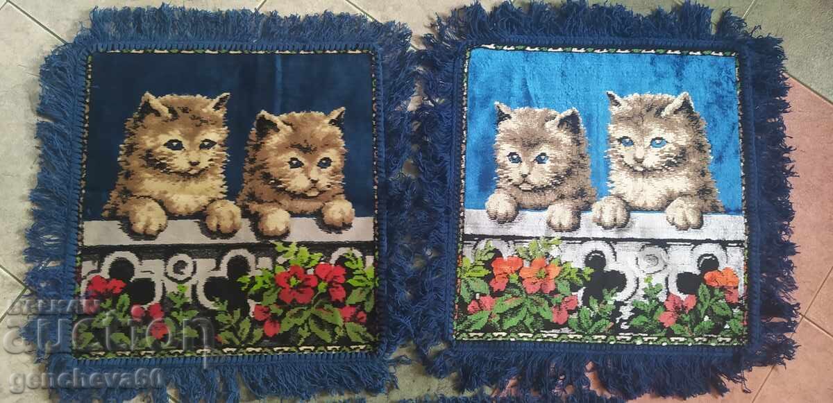 RETRO Plush Pillowcases from a dowry, "Sweet Cats" - 6