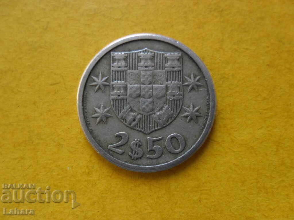 2.50 ескудо 1963 г. Португалия с цена 1.00 лв. | € 0.51 2.50 ескудо 1963 г. Португалия с цена 1.00 лв. | € 0.51