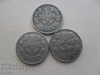 5 escudos 1966, 1964, 1977 g. Portugalia