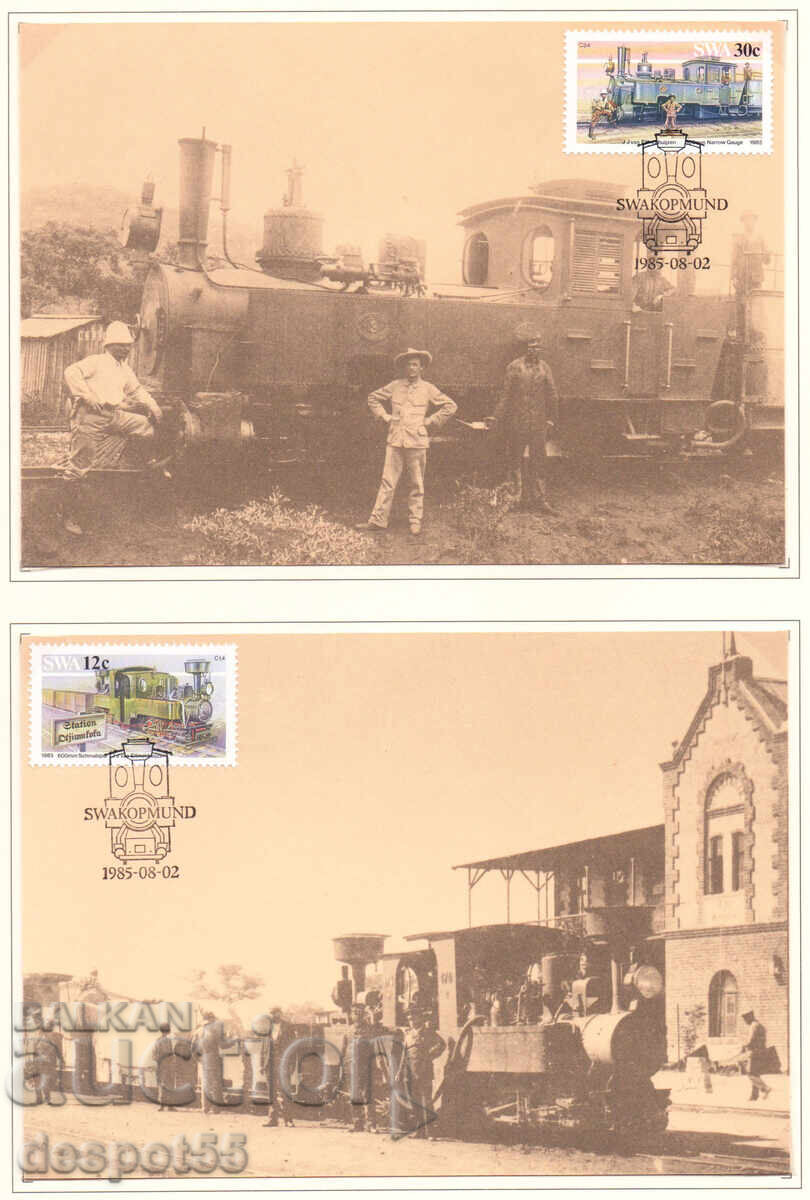 1985. Southwest Africa. "First Day" Cards - Narrow Gauge Railways 1985. Southwest Africa. "First Day" Cards - Narrow Gauge Railways