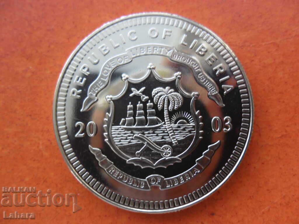 Παράδοση 5 δολάρια 2003 Λιβερία Παγκόσμιο Κύπελλο Ποδοσφαίρου Γερμανία