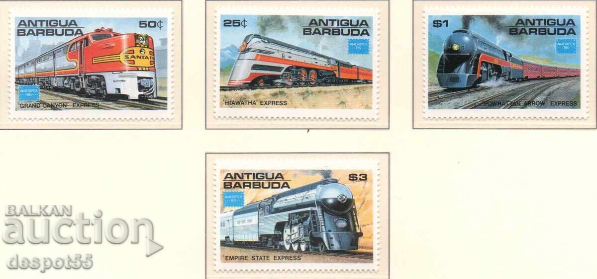 1986. Antigua and Barbuda. Famous American Trains