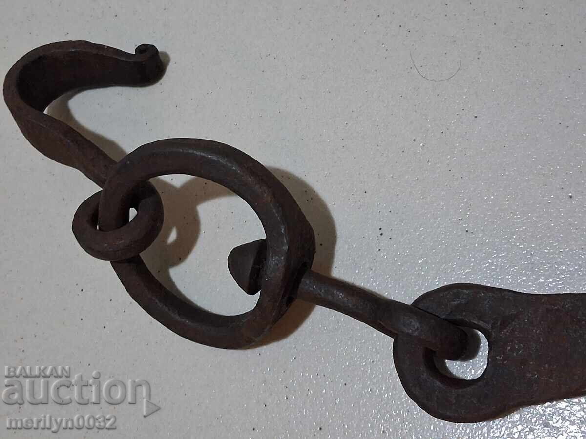 Cârlig antic din fier forjat, cârlig dublu - 6